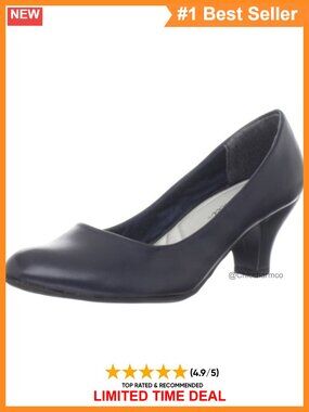 Easy Street Fabulous Round Toe Cuban Heel Pull-On Dress Pump Women's
